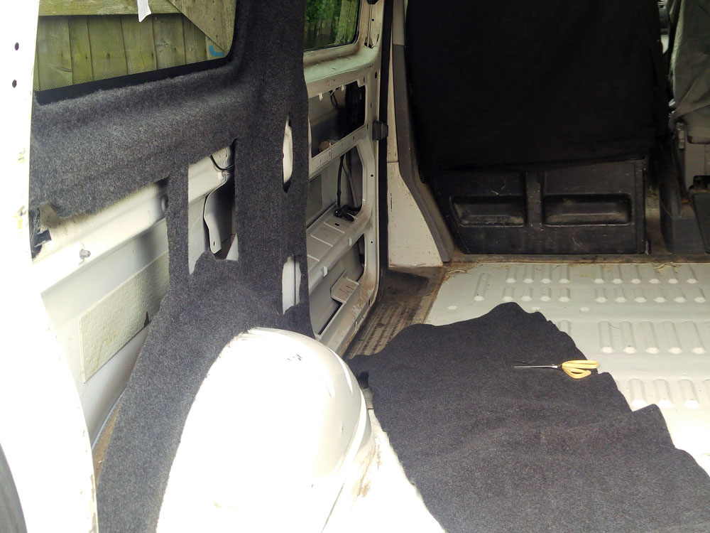 VW t5 conversion start of insulation and wall covering