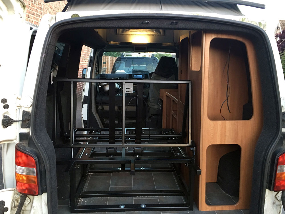 VW t5 cupboard work and rock and roll bed installed